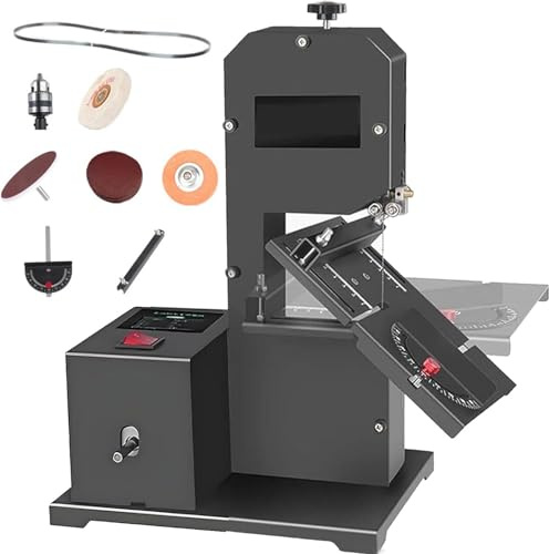 Sierra De Banco Profesional, Motor De 800w Con Altura De Corte De 70 Mm Y Garganta De 90 Mm, Mesa Metálica Inclinable De 0-45° Para Cortes Curvos Y Rectos En Madera Y Espuma