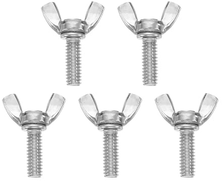QUARKZMAN 5 Stück 1/4-20 x 3/4 Flügel Schmetterlingsschrauben 304 Edelstahl Maschinenbefestigung Fingerhandschrauben Für Elektronikgeräte Silberfarben