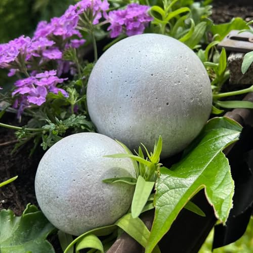 ZGM Beton Dekokugeln, 2er Set - stilvolle Dekoration für Garten und Haus