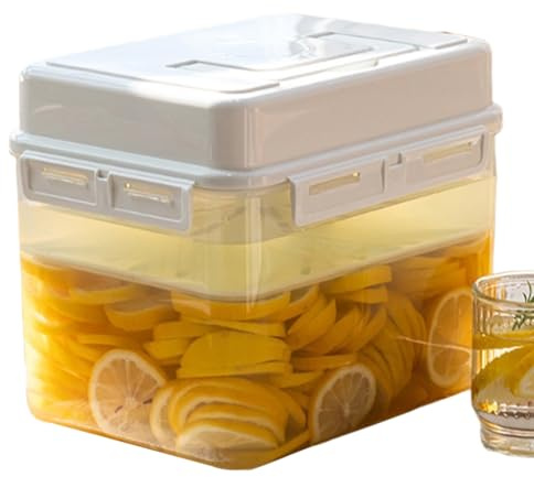 Contenitore per cetrioli, 5 litri, ermetico e trasparente, con manico, con coperchio ermetico, per casa, cucina, appartamento, fattoria, ristorante, campeggio, picnic, cibo