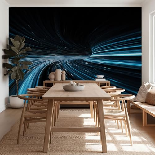 Papel Pintado Rayas Abstractas De Túnel Murales de pared de tamaño personalizado - Fotomurales Tejido No Tejido Futurista Murales Fotográfico XXL Decoración de Paredes 300 x 210 cm