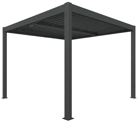 Pergola Bioclimatica Gaia autoportante in alluminio con lamelle orientabili Xone (ANTRACITE, 3X4 METRI)