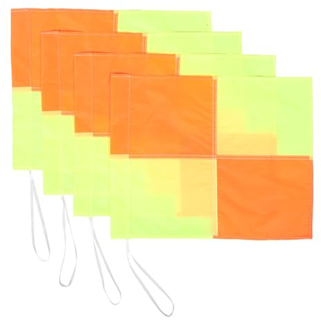 MAGICLULU 4 Pièces Drapeau D'arbitre et Poteaux de Drapeau D'angle pour Football, Polyester Jaune, Résistant la Décoloration, Facile à Transporter pour Entraînement et Match