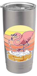 Flamingo occhiali da sole pancake sciroppo di paglia Bicchiere termico in acciaio inox doppia parete