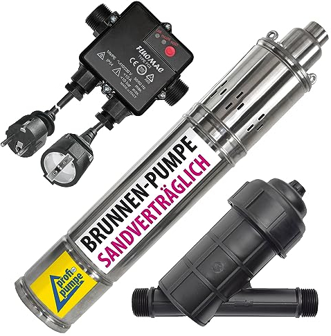 Arena Ver Pozos Bomba 4 Brunnen Bomba – Bomba sumergible Bomba de agua Jardín Bomba Tubo Bomba Casa Bomba para pozos de agujero