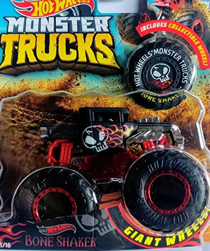 Hot Wheels 2018 RELEASE MONSTER JAM BONE SHAKER MONSTER TRUCK DIE-CAST WITH COLLECTIBLE WHEEL TOKEN