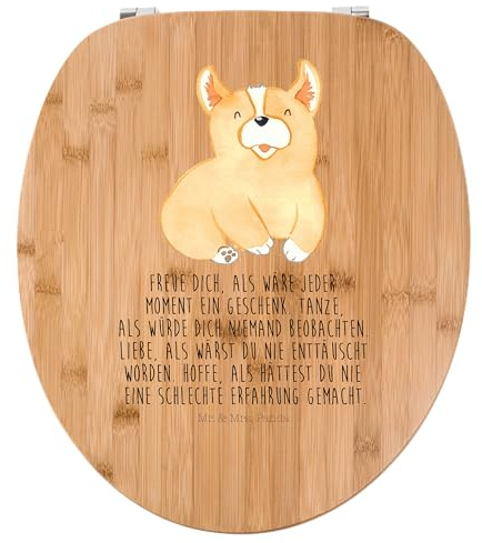 Mr. & Mrs. Panda Motiv WC Sitz Corgie - Geschenk, Klobrille, Haustier, Hundespruch, Klodeckel, britisch, Hunderasse, Hundebesitzer, Motivation,