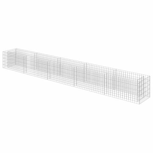 vidaXL Gabion Raised Bed Galvanised Steel 450x50x50cm Stone Basket Raised Bed