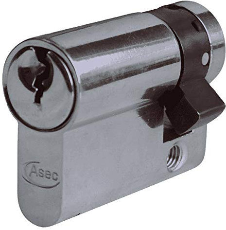 Asec Euro Half Cylinder With Adjustable Cam - 6 Pin - 45mm (35/10) Nickel Plated