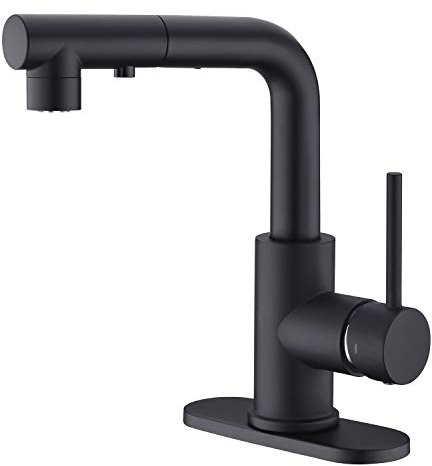 CREA Black Kitchen Faucet with Pull Down Sprayer,Bathroom Sink Faucet, Mini Bar Prep Faucet,Single Handle,3 or 1 Hole,Utility Faucet,Outdoor Tap