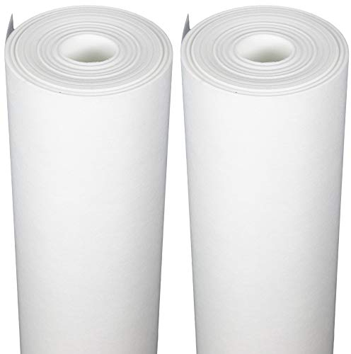 Malervlies Glasvlies Tapete Weiß 100 m² (50m x 1m x 2 Rollen - 100 m²) Anstrichvlies ca. 40 g/m² Renoviervlies Glattvlies Glasgewebe Abdeckfolie Abdeckvlies
