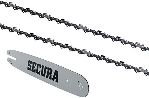 SECURA 2 Sägeketten + Schwert kompatibel mit McCulloch CS380 Motorsäge mit 35cm 3/8LP 52TG 1,3mm