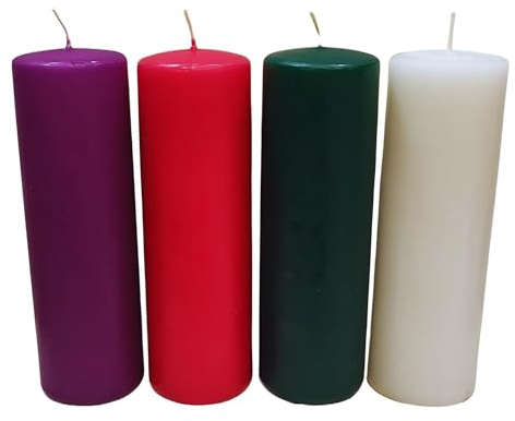 Velas Corona de adviento Pack 4u/. colores. 20 x 6 cm