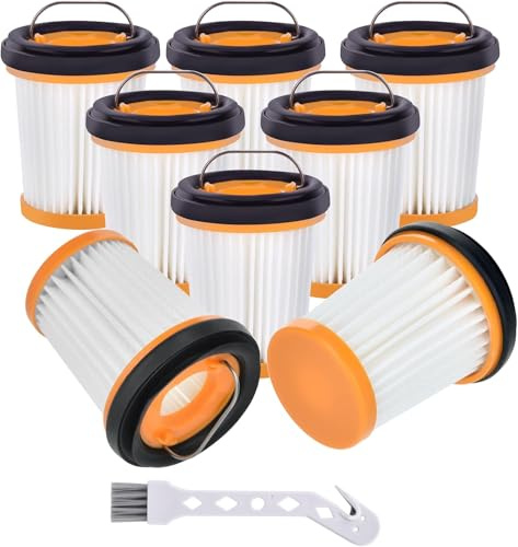Leadaybetter 8 Pack WV200UK WV251UK Filter Replacement for Shark | ION W1 W2 W3 S87 WV200 WV201 WV205 WV220 WV251 Cordless Handheld Vacuum, Compare Part # XHFWV200, Wandvac Fabric filters