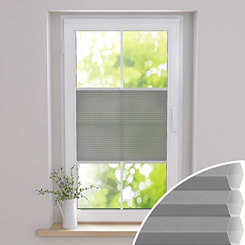 Gardinen21 Duette Klemmfix Wabenplissee ohne Bohren | Waben Plissee im Wunschmaß | Maßgefertigt für Türen & Fenster | Lichtdurchlässig, Sichtschutz und Schallschutz