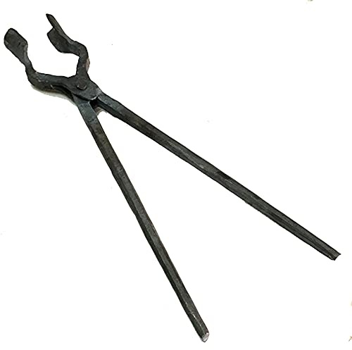 Tenaza de forja Pinzas de herrero Tenaza de forja de boca redonda Tenaza de forja de 45/50/100 cm para Anvil Fabricación de cuchillos Ingeniero Herrero Forja,45cm