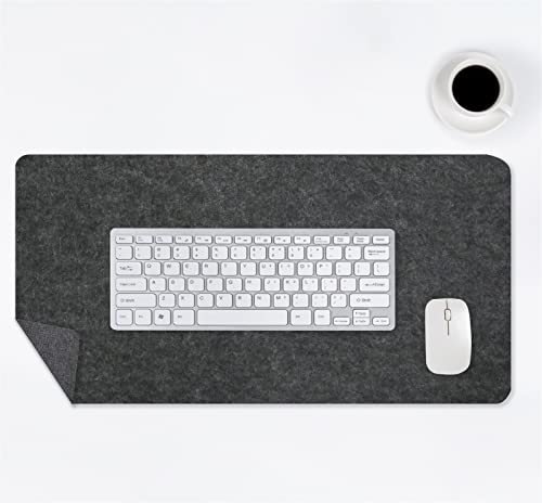 Lifup Mousepad aus 3mm Dick Filz, rutschfest Filzunterlage Schreibtisch Schreibtischunterlage für PC, Computer, Tastatur, Laptop Dunkelgrau 80x30cm