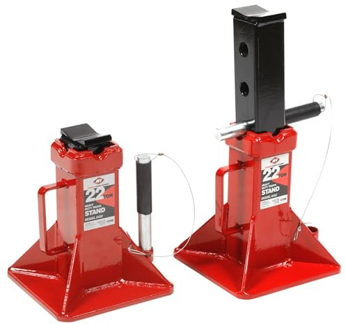AFF 22 Ton Safety Stand Set - Heavy Duty Jack Stands for Trucks & Equipment - Pin-Style, Heavy Gauge Steel, ASME PASE-2019 - Pack of 2 - (Available in 2 Duty Levels)