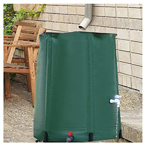 HYHMJ Regentonne Faltbar, Tragbarer Zisterne Tank, Draussen Hohe Kapazität Teleskopisch Regenwassertank Einschließlich Hahn Und Abschließbarer Deckel,Grün,500L/80 * 98CM