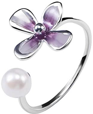 SIWAN Vintage Perlenring Weiblich Verstellbar 925 Silber Persönlichkeit Ethnischen Stil Palastring SchmuckPerle