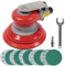 UPWOOD Levigatrice Orbitale Pneumatica Casuale 5 Pollici Levigatrice Palma Leggera 3/16 (5 mm) Diametro Orbit 12000 Giri/Min con 15 Pz Carta Vetrata Extra