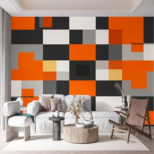Premium Fototapete Abstrakte Geometrische Streifen Der Modernen Vlies Tapeten Mural, Bunt Moderne Wandtapete, für Wohnzimmer, Schlafzimmer, Küche 350 x 256 cm (WxH)