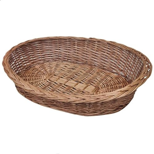Brokky Willow Dog Basket/Pet Bed Natural 90 cm-Raised Dog Bed Portable Sofa for Small Medium Sized Dogs