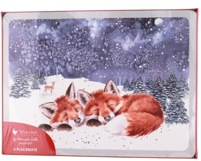 Wrendale Designs 4-teiliges Tisch-Set Waldweihnacht | WP-X0010649205