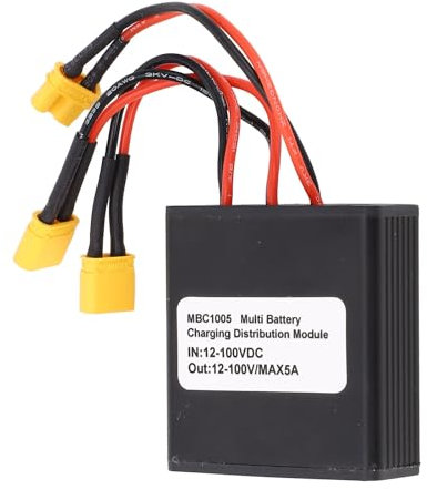 Dual Battery Discharge Converter 5A Double Batteries Parallel Module Adapter with Charging Cable for 12V‑100V Electric Bikes Accessories