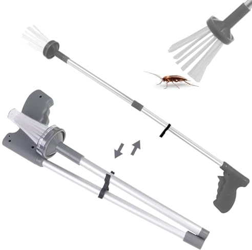 Spinnenfänger, Insektenfänger, Handgehaltener Spinnenfänger mit Langem Griff, Spider Catcher, Spinnengreifer Extra Lang mit Klappgriff zum lebenden Fangen von Spinnen und Insekten