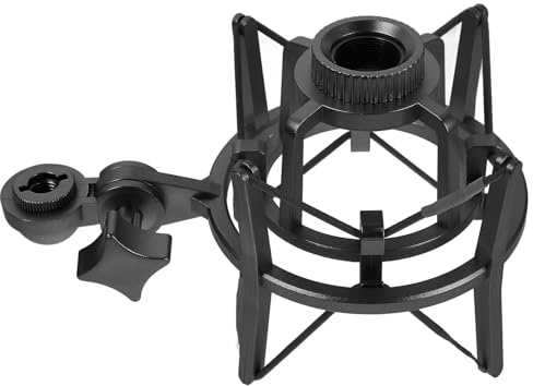 CATIEBYE Plastic Microphone Shock Mount Holder for Condenser Mic Adjustable Recording Mic Stand Bracket Compatible Shock Mount