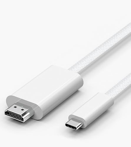 USB C to HDMI Cable, [4K, High-Speed] USB Type-C to HDMI for Home Office, [Thunderbolt 3/4 Compatible] for iPhone 15 Pro/Pro Max, MacBook Pro/Air, iPad Pro/Air, iMac, S23, XPS 17 etc.-1.8m