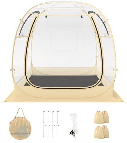 COSTWAY Pop up Bubble Tent, All Weather Clear Sport Shelter Dome House with Carrying Bag, Foldable Instant Camping Tent Canopy Shelter for Sporting Events, Parades and Fishing (183 x 183 x 165cm)