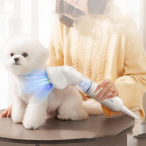 Kit di Vuoto per Cani Aspirapolvere per Animali Domestici, S, 4200pa, Aspirapolvere per Cani per Spalmare la Pulizia della Casa, 3 Kit di Toilette per Strumenti, Rimozione