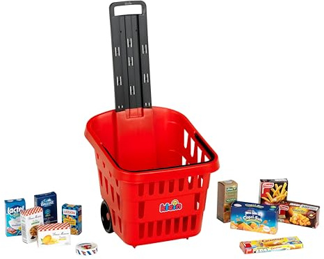 Theo Klein 7256 7256 Carrito de la Compra I Plástico I con asa cómoda y práctica I Apto para niños a Partir de 2 años