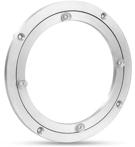 Yesaler Rodamiento Giratorio de Aleación de Aluminio Lazy Susan Rodamiento Giratorio Resistente Mesa de Comedor Redonda para Cocina Sala de Estar (8 Inch)