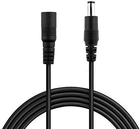Auroh CCTV 2.1 x 5.5mm DC 12V Power Extension Cable Black 3M/5M/10M Male to Female, Power Supply Adapter Extender Cord for CCTV Security Cameras, DVRs, LED Strips, Routers. (1 Meter)