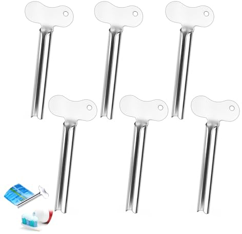 6 Stück Tubenquetscher Für Alle Tube, Tubenausdrücker, Tubenpresse, Toothpaste Squeezer, für Alle Arten Von Weichen Und Harten Rohren Wie Zahnpasta, Pigmente, Schuhcreme(Silber)