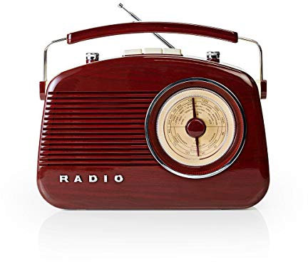 Nedis Radio FM 4.5 W Tra Handle Brown