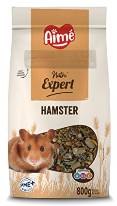 Aimé | Nutri'Expert | Comida Pienso Hamster| Mezcla Cereales Premium Variada para una Digestión Óptima | A base de Fibras y Vitamina C | Fabricado en Francia | 800g