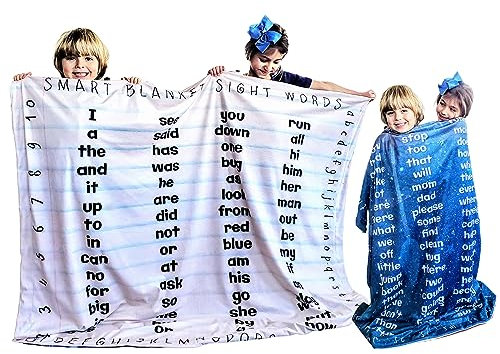 birdyboutique.com, coperta educativa per imparare a leggere i suoni, prima lettura Dolch Fry List Prek Kindergarten bambino morbido visone per bambini grande 50x60 regalo doppio strato