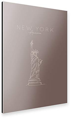 artboxONE Alu-Print 90x60 cm New York Statue of Liberty Dark von Künstler Anna Kozlenko