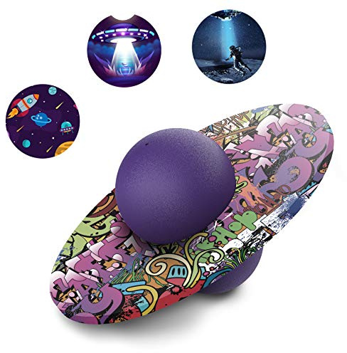 Pogo Ball for Kids & Adults Up to 200lb, Balance Coordination Trick Bounce Board Pop Ball Cool Fun Challenge Indoor Outdoor Toys Pogo Jumper Birthday Gifts for Boys Girls (purple)