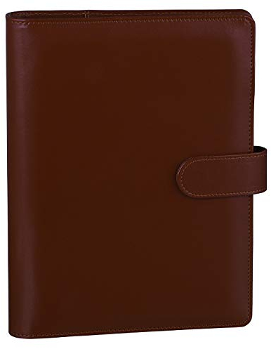 Antner A5 PU Leder Ringbuch, 6 runde Ringe nachfüllbar Notebook Binder für A5 Füllpapier Spiralbuch Reise Schreiben Notizbuch Tagebuch Binder Cover Braun