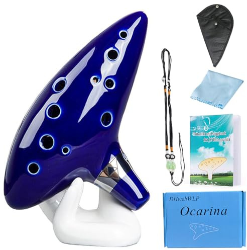 DHwebWLP Zelda Ocarina of Time(Songs From the Legend of Zelda) 12 Hole Alto C Ocarina Instrument Gift For Zelda Fans beginners with Display Stand Music Book Neck-Strap Bag