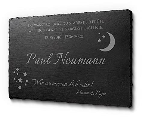 CHRISCK design gestalte Dein Grabplatte ganz einfach selbst | Grabstein mit Gravur | Grabschmuck für den Außenbereich für Deinen Lieblingsmenschen