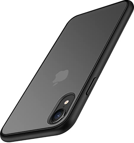 TENDLIN Kompatibel mit iPhone XR Hülle Matte Transluzent Kratzfest PC Rückseite und TPU Stoßstange Schutz Handyhülle iPhone XR - Schwarz