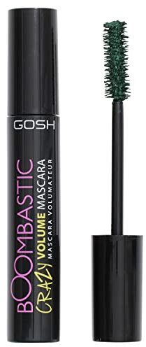 GOSH Boombastic Crazy Mascara for extreme volume and long lashes I Volume mascara with precise brush head I Lashes without clumps I Long-lasting, skin-friendly, vegan & fragrance-free 03 Olive Green