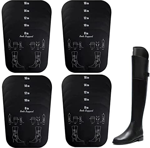 HILLHOME 2 Pairs 4 Sheets Boot Shapers Shaft Boots Tree 5 Sizes in one 8/10/12/14/16inch for Knee High Tall Boots Great Support Form Shaping Inserts for Womens and Mens Shoes