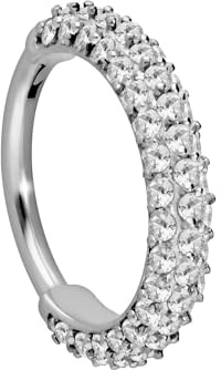 PIERCINGLINE Chirurgenstahl Segmentring Clicker KRISTALLRAND Piercing Ring Ohr Helix Tragus Nase Septum Farb & Größenauswahl